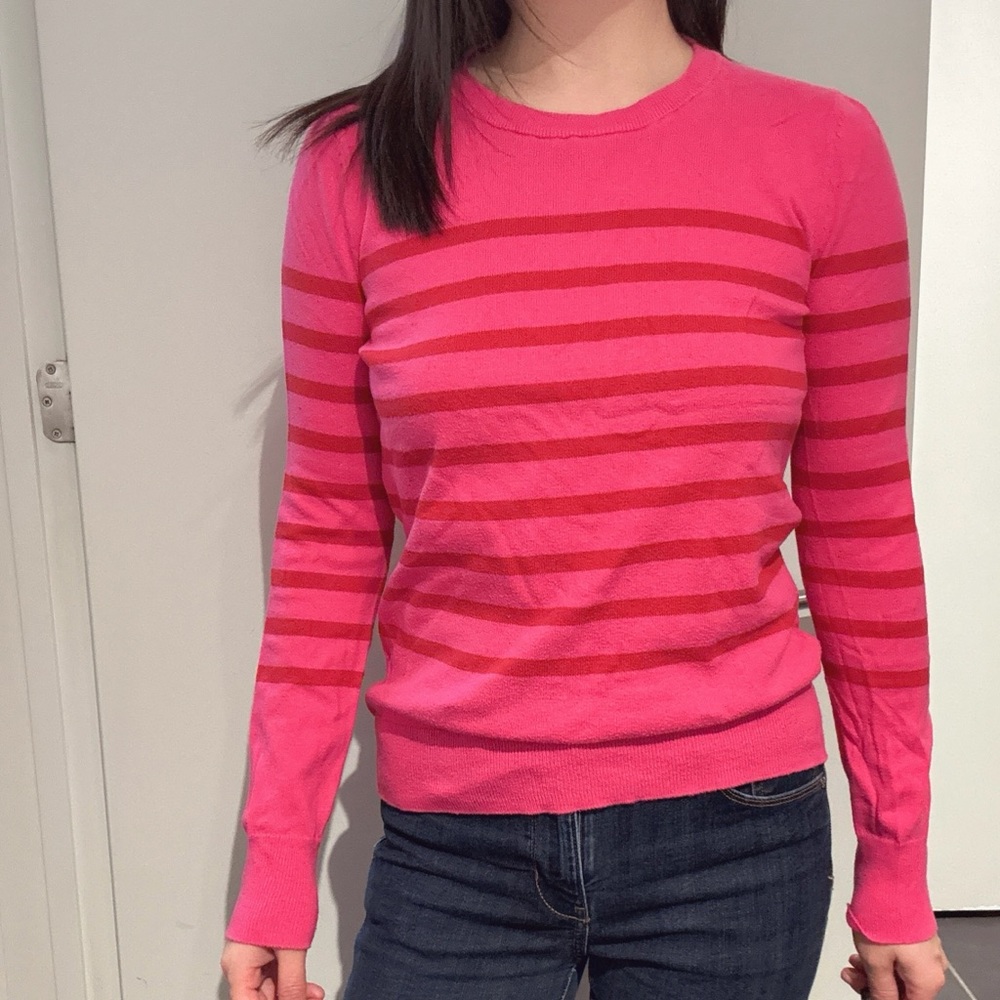GAP Vibrant Pink Striped Women's Sweater